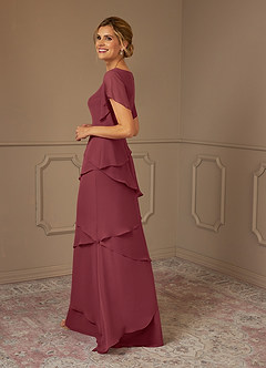 Azazie OHara Mother of the Bride Dresses Merlot A-Line V-Neck Chiffon Dress image5