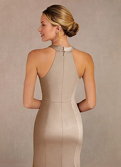 Azazie Tyra Mère de la mariée Robes Robe Sirène en Satin extensible Dentelle Taupe image5