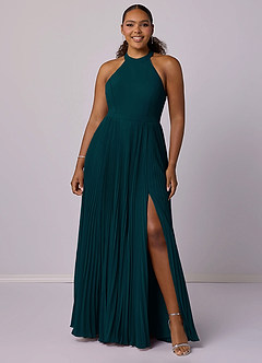 Barbie ♥ Azazie Bridesmaid Dresses Pine A-Line Pleated Chiffon Dress image7