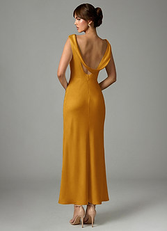 Azazie Kieryn Morsiusneito Mekot Mrenneito Pliseerattu Joustava satiini Nilkan pituus Pukeutua image5