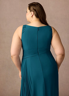 Azazie Galvan Mother of the Bride Dresses Ink Blue A-Line Sequins Chiffon Dress image14
