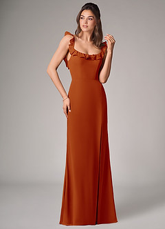Azazie Callie Vestidos de damas de honor Vestido de Pimenton de Gasa de Corte Sirena Convertible con Corte Lateral image3