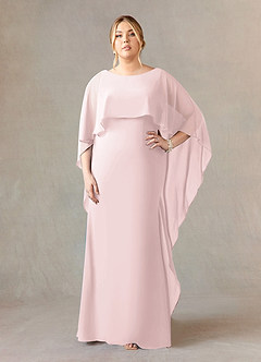 Azazie Dion Mother of the Bride Dresses Blushing Pink Sheath Scoop Stretch Crepe Dress image8