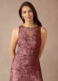 Azazie Herrin vestidos de madre de la novia Vestido de Rosa Del Desierto de Encaje de Sirena image6