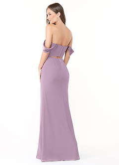 Azazie Lynnie Vestidos de damas de honor Vestido de Glicinia de Gasa de Corte Sirena Convertible con Vestidos sin tirantes image5