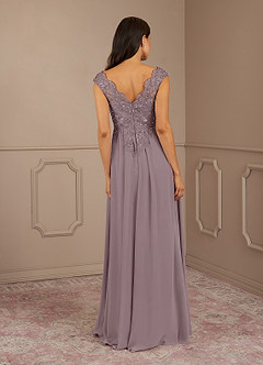 Azazie Amethyst Mother of the Bride Dresses Dusk A-Line V-Neck Sequins Chiffon Dress image6