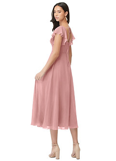 Azazie Bondi Bridesmaid Dresses Dusty Rose A-Line Ruched Chiffon Dress image2