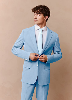 front James Sky Blue Structured Stretch Suit