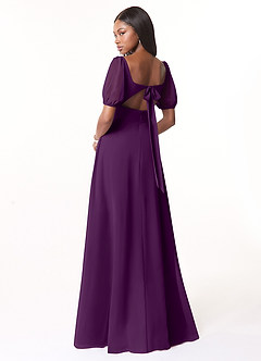 Azazie Alani Brautjungfernkleider A-Linie Quadratischer Ausschnitt Chiffon Kleid Traube image2