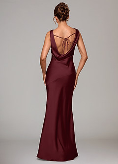 Azazie Rylina Brautjungfernkleider Meerjungfrau-Linie Stretch-Satin Kleid Cabernetrot image5