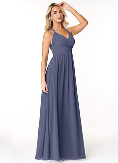 Azazie Ashia Final Sale Stormy A-Line Pleated Chiffon Dress image4