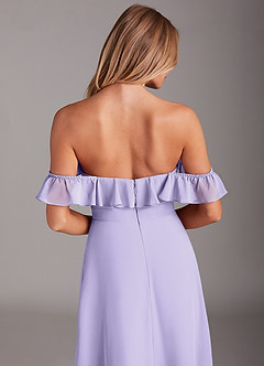 Azazie Lyra Bridesmaid Dresses Lilac A-Line Chiffon Convertible Dress image8