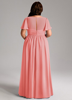 Azazie Verna Abiti da damigella d'onore premaman Abito A-Line Increspato con Scollo a V Chiffon Floor-Length image12