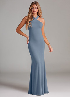 Azazie Doretta Bridesmaid Dresses Twilight Mermaid Pleated Chiffon Dress image1