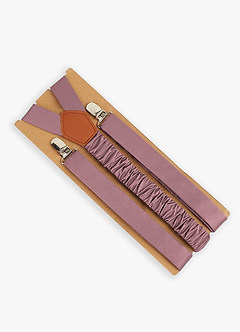 front Matching Color Matte Satin Suspenders