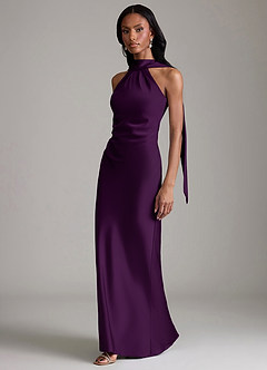 Azazie Cassiana Robes de demoiselle d'honneur Robe Sirène en Satin extensible Plissée Grain De Raisin image5