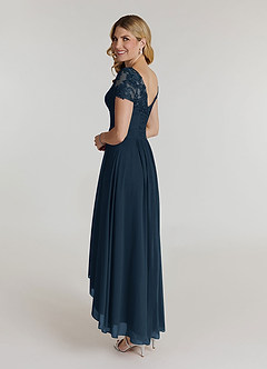 Azazie Thais Final Sale Desert Rose A-Line Lace Chiffon Dress image4