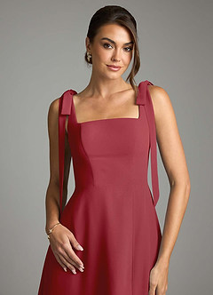 Azazie Debra 신부 들러리 드레스 A라인 포켓이 있는 쉬폰 바닥 길이 드레스 image2