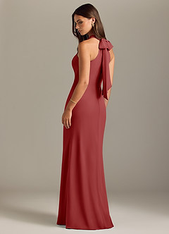 Azazie Doretta Bridesmaid Dresses Rust Mermaid Pleated Chiffon Dress image7