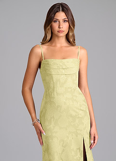 Azazie Saige Bridesmaid Dresses Lemon Sorbet A-Line Off the Shoulder Floral Burnout Convertible Dress image2