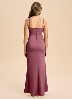 Azazie Buzzy Junior Etui Plissee Stretch-Satin Kleid Wüstenrose image2