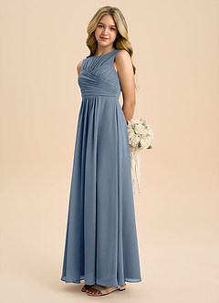 Azazie Skyla Junior A-Linie Plissee Chiffon Kleid Zwielichtviolett image1