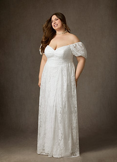 Azazie Britt Häämekot A-linja Sydämenmuotoinen pääntie Pitsi Lattian pituus Pukeutua image13