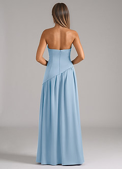 Azazie Adeline Bridesmaid Dresses Powder Blue A-Line Strapless Stretch Satin Convertible Dress image5