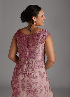 Azazie Melena Mother of the Bride Dresses Vintage Mauve Champagne Mermaid Lace Tulle Dress image10