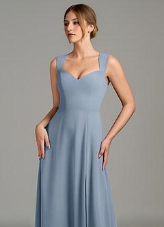 Azazie Gwendolyn Bridesmaid Dresses Dusty Blue A-Line Sweetheart Neckline Chiffon Dress image6