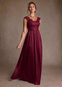 Azazie Amethyst Abiti per la Madre della Sposa Abito A-Line in Pizzo Borgogna image3