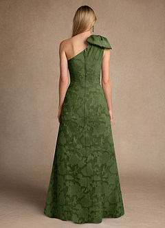 Azazie Easton Mother of the Bride Dresses Olive Ball-Gown One Shoulder Floral Burnout Dress image2