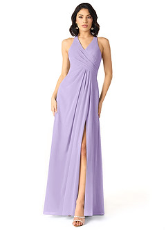 Azazie Danica Bridesmaid Dresses Lilac A-Line Pleated Chiffon Dress image1