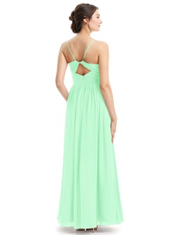 Azazie Cora Bridesmaid Dresses Mint Green A-Line Pleated Chiffon Dress image7