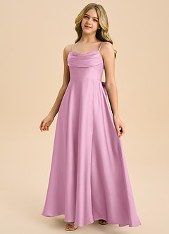 Azazie Bear Junior Candy Pink A-Line Sweetheart Neckline Stretch Satin Dress image4