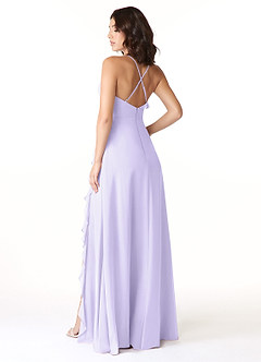 Azazie Tarni Bridesmaid Dresses Lilac A-Line Chiffon Dress image2
