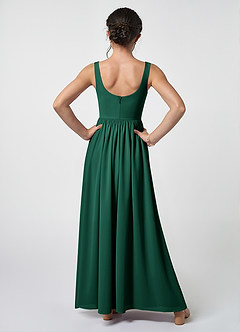 Azazie Keyla Junior Emerald A-Line Pleated Chiffon Dress image2