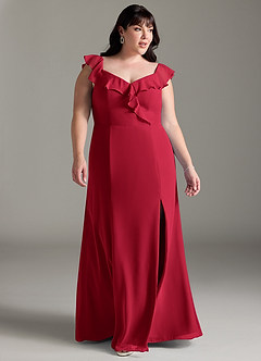 Azazie Sophie Bridesmaid Dresses Scarlet A-Line Off the Shoulder Chiffon Convertible Dress image9
