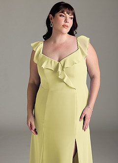 Azazie Sophie Bridesmaid Dresses Lemon Sorbet A-Line Off the Shoulder Chiffon Convertible Dress image13