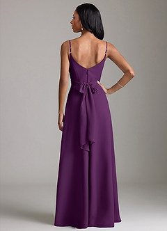 Azazie Kali Bridesmaid Dresses Grape A-Line Pleated Chiffon Dress image4