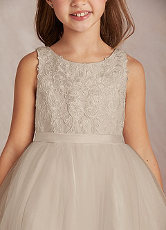 Azazie Calla Flower Girl Dresses Frost Ball-Gown Lace Tulle Dress image6