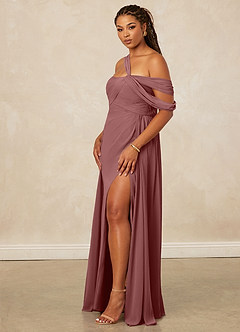 Christian Siriano Bridal for Azazie 1014 Bridesmaid Dresses Desert Rose A-Line Off the Shoulder Chiffon Dress image14