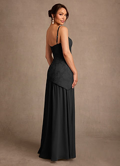 Azazie Flossie 신부의 어머니 드레스 A라인 주름진 쉬폰 플로어 길이 드레스 image5