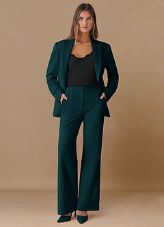 front Marina Pino Pantalones rectos de tejido refinado