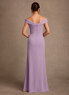 Azazie Jettie Mother of the Bride Dresses Wisteria Sheath Pleated Chiffon Dress image3