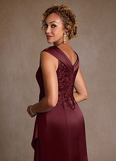 Azazie Santa Monica Kleider für die Brautmutter A-Linie Spitze Kleid Cabernetrot image6