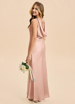 Azazie Rylina Junior Robe Sirène en Satin extensible Or Rose image5