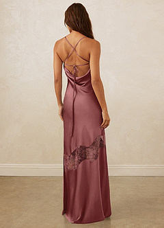 Christian Siriano Bridal for Azazie 1012 Bridesmaid Dresses Amethyst Sheath Lace Stretch Satin Dress image7
