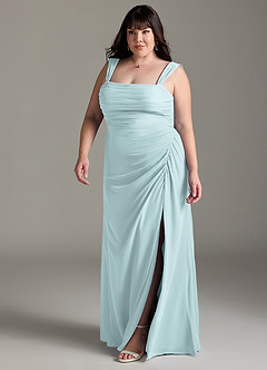 Azazie Jesaphine Bridesmaid Dresses Mist Sheath Bow Chiffon Dress image12