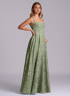 Azazie Shaude Bridesmaid Dresses Pistachio A-Line Pleated Floral Burnout Dress image7